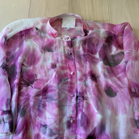 Johnny Was Katia Floral Silk Blouse Women's L/XL Multicolor Oversized Party Glam - Picture 3 of 9